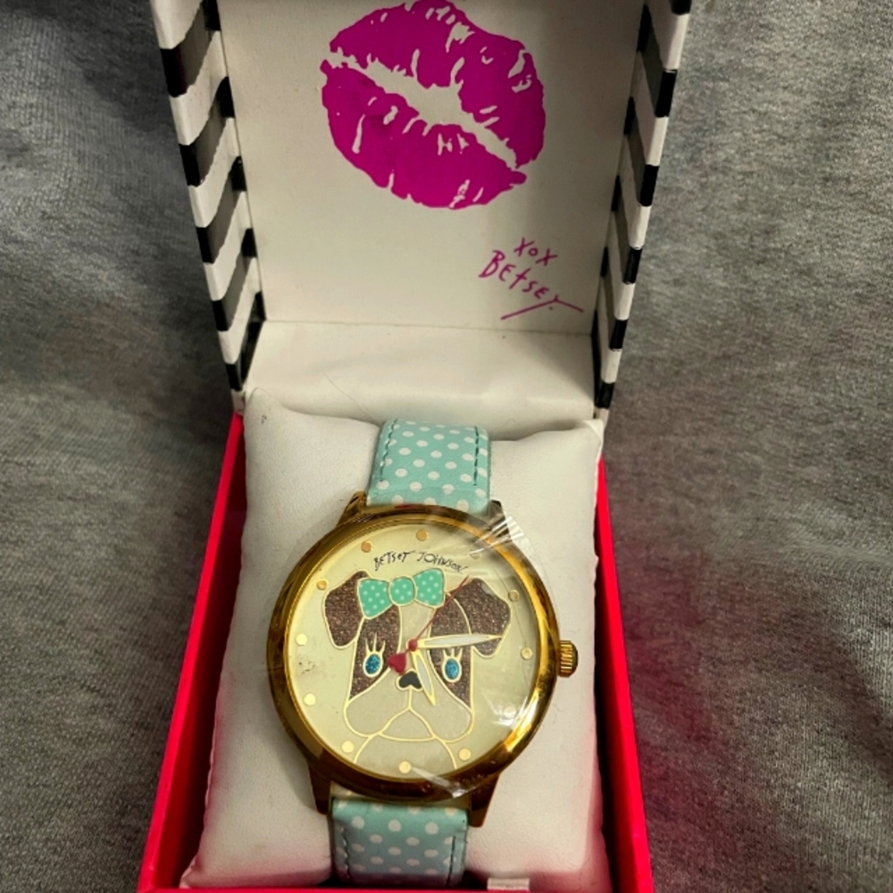 Betsey Johnson cute dog watch RARE